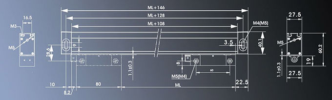 Échelle linéaire optique de fond de lecture numérique de série d'Easson VS20 pour la métrologie