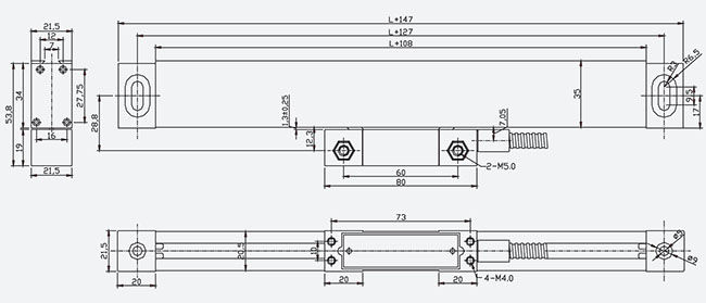 Échelle linéaire de lecture numérique d'Easson GS20 1300-3000mm pour des machines-outils