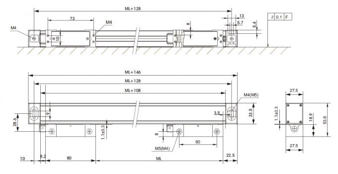 encodeur linéaire d'échelle en verre du tour 0.1uM pour le matériel d ...